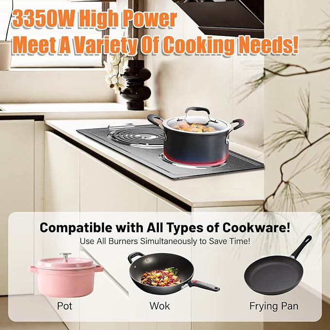 Upgraded JEA7000ADBA Coil Element Cartridge Compatible with Jenn Air Cooktop Replacement Parts Range Stove Cartridge For Whirlpool Electric Burner Cartridge JEA7000ADB With Drip Pans
