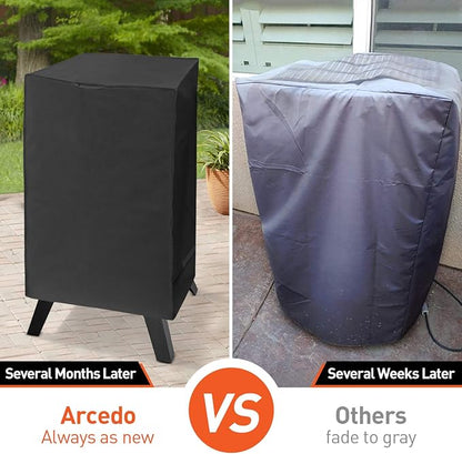 40 Inch Electric Smoker Cover for Masterbuilt Smoker, Heavy Duty Waterproof Outdoor Grill Cover, Square Vertical Smoker Cover, All Weather Protection, 25" W x 17" D x 39" H