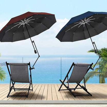 XLINGZA UPF 50+ Beach Umbrella with Adjustable Universal Clamp