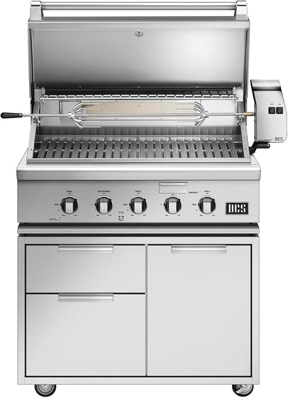 DCS Series 7 36-Inch Built-In Propane Gas Grill With Rotisserie - BH1-36R-L