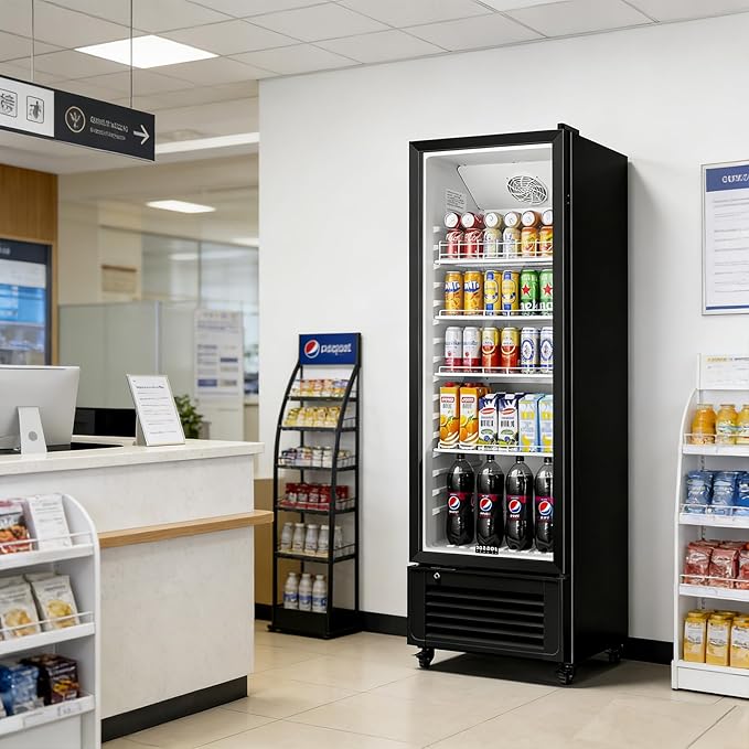 BODEGACOOLER Beverage Refrigerator, 290L/306 Qt Commercial Refrigerator For Kitchen, Home,Office and Garage, 264 Cans & 120 Bottles Display Refrigerator For Beer,Soda, Bar Cooler with Soft LED Light.