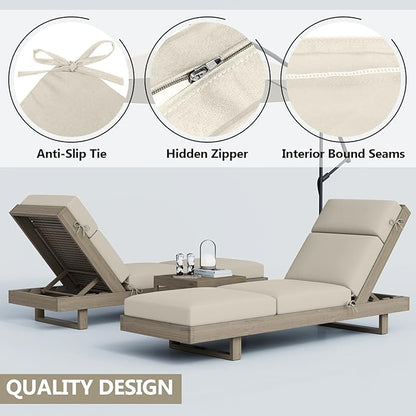 Chaise Lounge Cushions Outdoor, 80 x 26 x 4 Inch Lounge Chair Cushions for Outdoor Furniture - Waterproof Lounge Patio Replacement Cushion, 4In Fade-Resistant ThickPatio Chaise Lounge Cushion