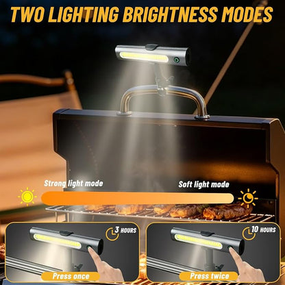 Barbecue Grill Light for Outdoor, Rechargeable 360° Rotatable Waterproof LED Light with Ultra-Bright COB LED, Magnetic Base, Grill Accessories, Smoker BBQ Grilling Gift for Men Dad Him