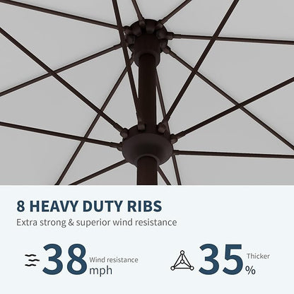 PatioKingdom 11FT Patio Umbrella,Outdoor Umbrella with Push Button Tilt and Crank,Market Table Umbrella with 8 Sturdy Fiberglass Ribs UV Protection