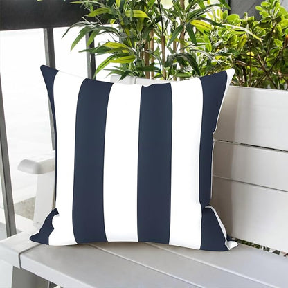 LVTXIII Outdoor Pillow Covers 20x20 Inch, 2 Pack Large Square Throw Pillow Cases, Fade-Resistant Cushion Covers for Patio Furniture Sofa, Garden Porch, Cabana Navy