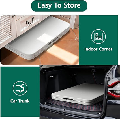 2 Pack 6ft Folding Table, Foldable Picnic Table Portable Table for Indoor Outdoor Use Heavy Duty Plastic Table Camping Table with Carry Handle for Party, BBQ, White