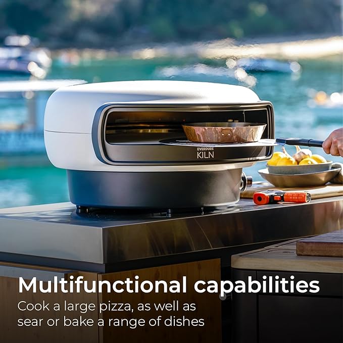 Everdure KILN R Series 2-Burner Gas Pizza Oven - 16” Restaurant Quality Pizza in Under 2 Minutes - Backyard, Portable Pizza Oven for Families & Pizza Enthusiasts, Cooks More Than Pizza, Stone
