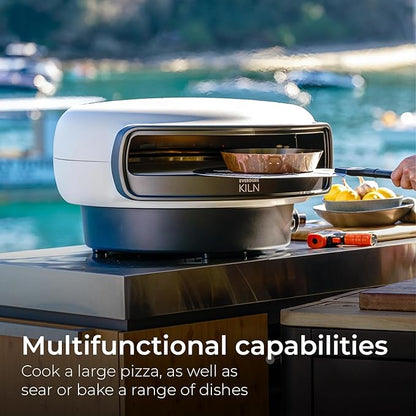 Everdure KILN R Series 2-Burner Gas Pizza Oven - 16” Restaurant Quality Pizza in Under 2 Minutes - Backyard, Portable Pizza Oven for Families & Pizza Enthusiasts, Cooks More Than Pizza, Stone