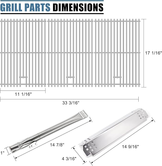 Replacement Parts for Nexgrill 720-0898 730-0898 720-0898A, Parts Kit for Nexgrill 720-0898 6 Burner Gas Grill, 720-0898 Grates, 720-0898 Burners, 720-0898 Igniter, 720-0898 Flame Tamers