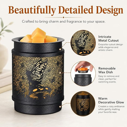 kobodon Wax Melt Warmer Metal Wax Warmer for Scented Wax (Flower Fairy) | Electric Fragrance Candle Oil Burner 2 in 1 Wax Melts as Gifts for Moms Grandma Women Girls
