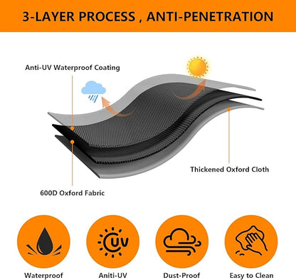 Grill Cover for Weber Searwood XL 600 Pellet Grill,All-Weather-Resistant Outdoor Protection Heavy-Duty 600D Waterproof BBQ Smoker Cover Fits Model 3400146, Black