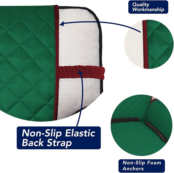 PureFit Reversible Chair Sofa Cover Dog Couch Covers for Sofa, 25.5 in | Green/Red, Water Resistant Couch Protector, Washable Pet Couch Cover with Non Slip and Elastic Straps For Kids