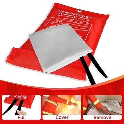 Fire Blankets for Home and Kitchen,4-Pack 40"x40" Emergency Fire Safety Blankets for People House Car Office Warehouse Emergency Survival Safety