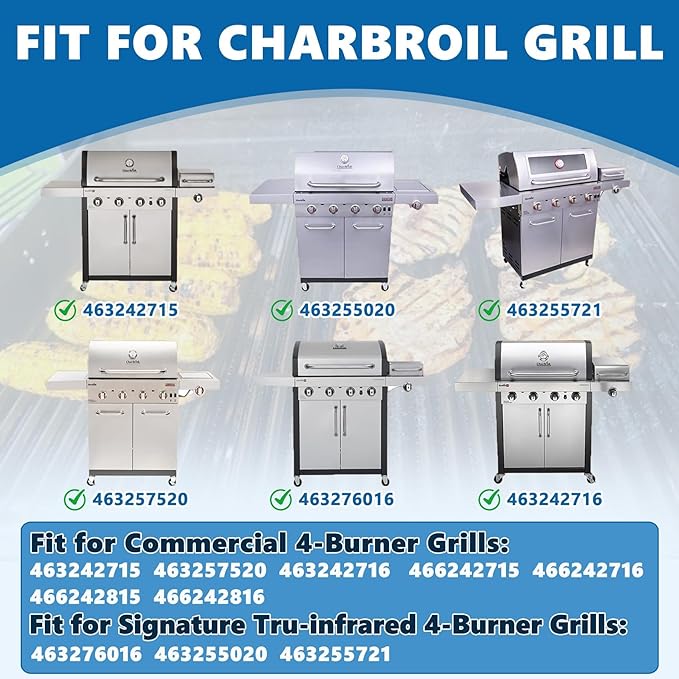 SafBbcue 17 in Cooking Grates Replacement Parts for Charbroil Tru Infrared Grill 463242715, 463242716, 463276016, 466242715, 466242815, Lowes 606682, 639322 Gas Grill, Cast Iron Cooking Grids, 3 Pack