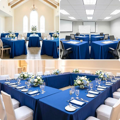 8 Pack Royal Blue Tablecloth 60 x 102 Inch Rectangle For 6 Foot Tables | Wrinkle Resistant, Washable Polyester Fabric, Rectangular Table Cloth for Wedding Party Banquet Buffet and Camping