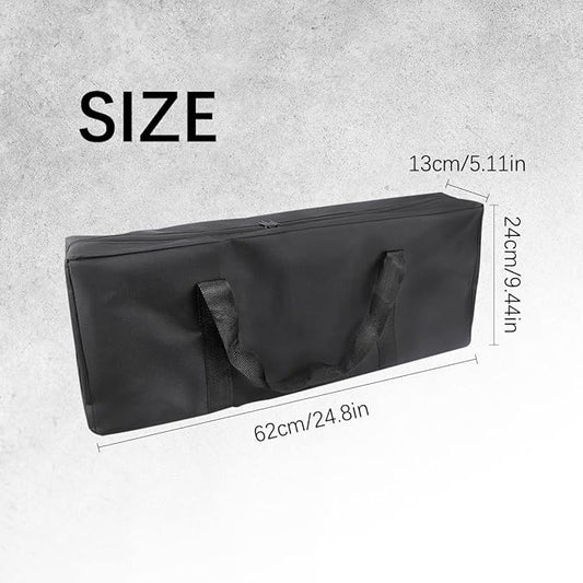 BBQ Tools Carry Bag,Large Capacity Oxford Grill Tool Carry Bag, Waterproof Outdoor BBQ Grill Accessories Bag for Picnic Cooking Camping Trip (Black,24.8x 5.12 x 9.45inch)