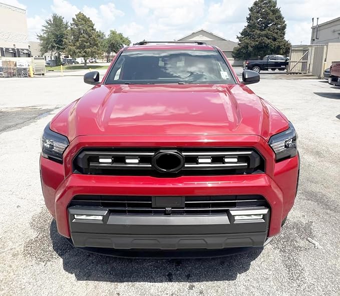 iJDMTOY 4pc Black-Out Smoked Lens Xenon White Full LED Front Grille Clearance Light Kit Compatible With Toyota 2025-up 4Runner SR5 Model ONLY