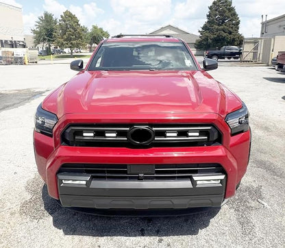 iJDMTOY 4pc Black-Out Smoked Lens Xenon White Full LED Front Grille Clearance Light Kit Compatible With Toyota 2025-up 4Runner SR5 Model ONLY