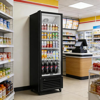 BODEGACOOLER Beverage Refrigerator, 290L/306 Qt Commercial Refrigerator For Kitchen, Home,Office and Garage, 264 Cans & 120 Bottles Display Refrigerator For Beer,Soda, Bar Cooler with Soft LED Light.