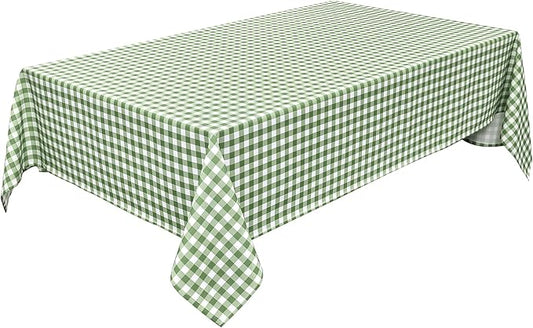 Waterproof Checkered Tablecloth Fabric - Rectangle 58x84 Inch Classic Gingham Buffalo Plaid Table Cloth for Indoor/Outdoor Use - Washable Table Cover for Kitchen, BBQs, and Parties