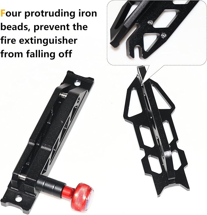 Adjustable Roll Bar Fire Extinguisher Mount Holder for Jeep Wrangler TJ JK JKU JL UTV Polaris RZR Ranger Camper Van, Aluminum, Quick Release, Upgrade