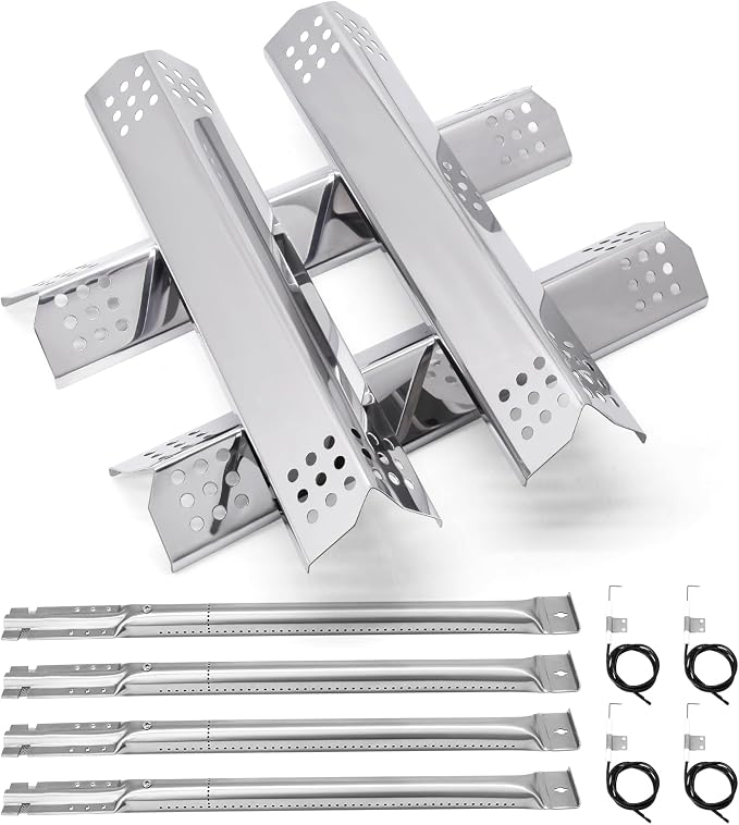 BBQ Grill Parts for Kitchenaid 4 Burner 720-0954, 720-0733, 720-0745, 740-0780, 720-0745B, 720-0733A, 740-0781, Stainless Steel Heat Plate, Burners, Igniter for Kitchen Aid Gas Grill Replacement Parts