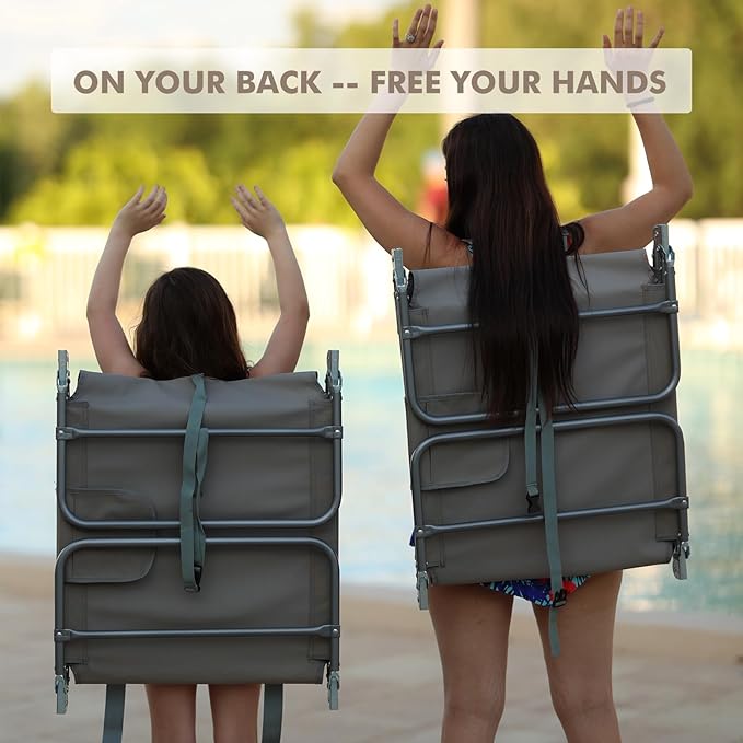 3 in 1 Women Comfort Backpack Beach Tanning Lounge Chair with Cushion Face Hole Softer Padded Adjustable Washable, Layout Sun Chair for Adults Outside Reading Sunbathing Poolside, 6 Position, 2 Pack