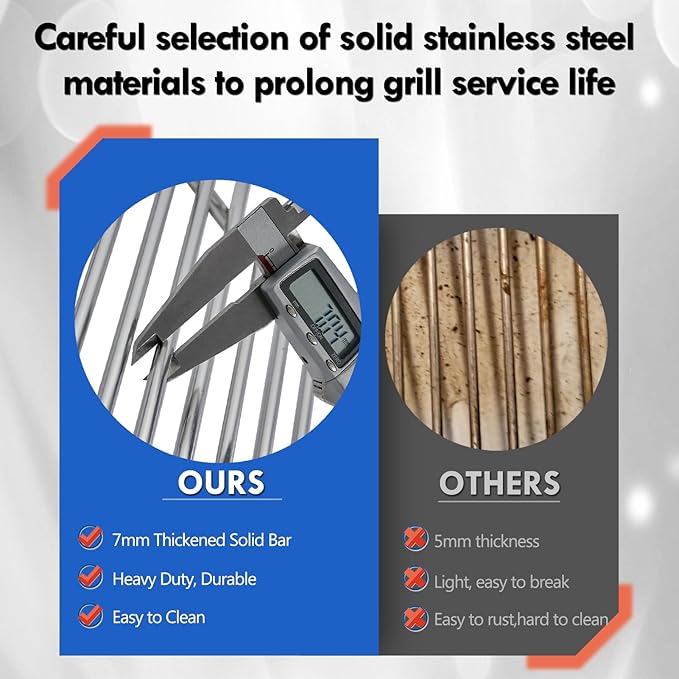 740-0781 Grill Grates Replacement Parts for KitchenAid BBQ Grill Parts 5 6 Burner 740-0781 720-0856V 720-0856 750-0781 730-0856 Stainless Steel Cooking Grid Grates Sam's Club Grill Parts