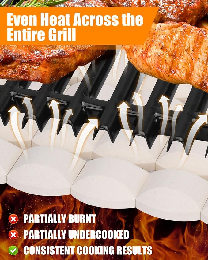 GasSaf Gas Grill Ceramic briquettes Replacement for 06000Y, NEXGRILL, Select Turbo Gas Grill Models (50 PCS)