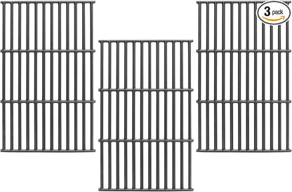 SafBbcue 19.7" Grill Grates for Char-Griller 1733 2735 Smokin' Champ Charcoal Grill Replacement Parts Chargriller 1624 1722 Replacement Parts Cast Iron Grates 3-Pack