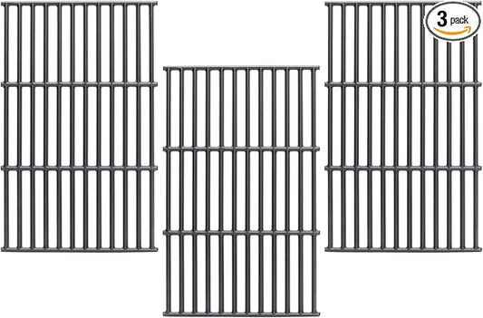 SafBbcue 19.7" Grill Grates for Char-Griller 1733 2735 Smokin' Champ Charcoal Grill Replacement Parts Chargriller 1624 1722 Replacement Parts Cast Iron Grates 3-Pack