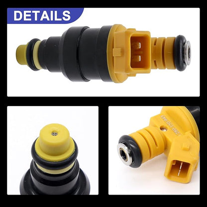 HiSport Fuel Injector 0280150943 4Holes 1PC Compatible with Ford, Lincoln, Mercury Vehicles 4.6L 5.0L 5.4L 5.8L E150, E250, E350, F150, F250, F350, Mustang Expedition Thunderbird Replaces 0280150939