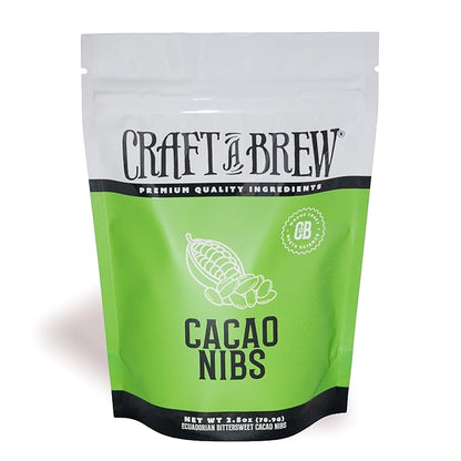 Craft A Brew - Cacao Nibs - Key Component for Chocolate Stout - For Beer Brewing - Ecuadorian Bittersweet Cacao Nibs - 2.5 oz Pack