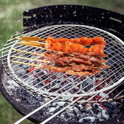 Kichvoe 13 Inch Disposable Round Bbq Grill Net Non-Stick Mesh Cooking Grate for Outdoor Camping Fire Pit Grilling Meat Vegetables Fish Skewers
