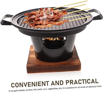 Joebo 1 Set Mini Rotisserie Indoor Charcoal Grill Indoor Outdoor Grill Portable Charcoal Grill Outdoor Grill Pan Roaster Portable Grill Outdoor Cooking Accessories Grilling Accessories, Black