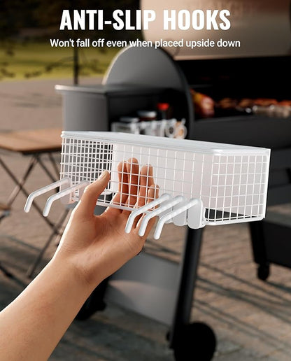 Magnetic Storage Bin for Traeger Grills, Traeger Accessories Compatible with Traeger Pro 22, Pro 34, Pro 575, Pro 780, Ironwood 885/650 & Z GRILLS, PIT BOSS Wood Pellet Smoker (White 2 Pack)