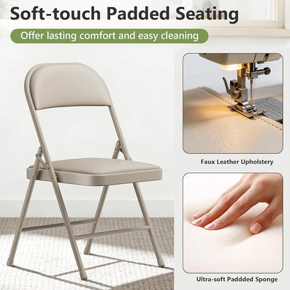 Folding Table and Chairs Set for 4, 5 Piece Card Table Set with 36" Square Foldable Table & 4 Padded Folding Chairs, Portable Indoor Outdoor Dining Table Set for Picnic, Camping, RV, Game Night, Patio