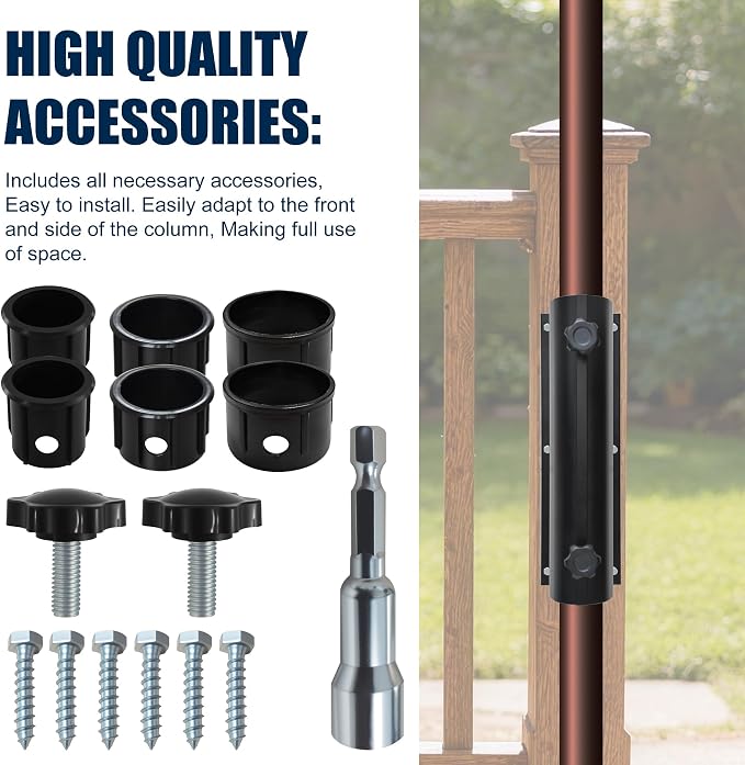 EliteShade USA Patio Umbrella Mount for Deck Railing, Heavy Duty Full Aluminum Rust-Free Outdoor Umbrella Holder, Umbrella Base Stand for Balcony Handrail, Yard Porch Fence Fits 1.5"-1.9" Poles