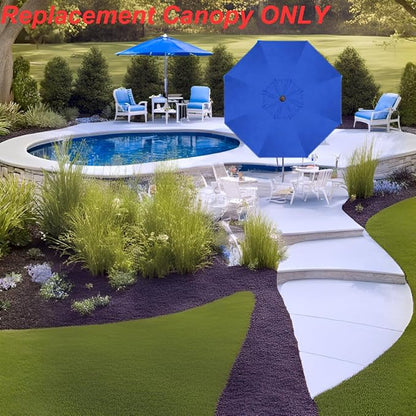 9ft Patio Umbrella Replacement Canopy Market Umbrella Top Outdoor Umbrella Canopy with 8 Ribs,Vented Canopy, Fade Resistant, UPF 50+ Excellent Sun Protection
