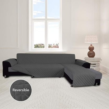 Easy-Going Sectional Couch Covers for Dogs L Shape Sofa Cover Reversible Sofa Slipcover Chaise Lounge Cover Furniture Protector Cover for Pets Dog Cat (Large, Dark Gray/Dark Gray) | Soft Sofa Slipcover For Dogs, Fits Left/Right Chaise Lounge Protector,...