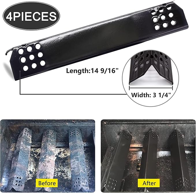 Grill Replacement Parts for nexgrill 720-0830h replacement parts, 17'' Cast Iron Grill Grates and Heat Plates for Nexgrill 720-0830H, 720-0697E, Members Mark 720-0830F, Uberhaus 780-0003.