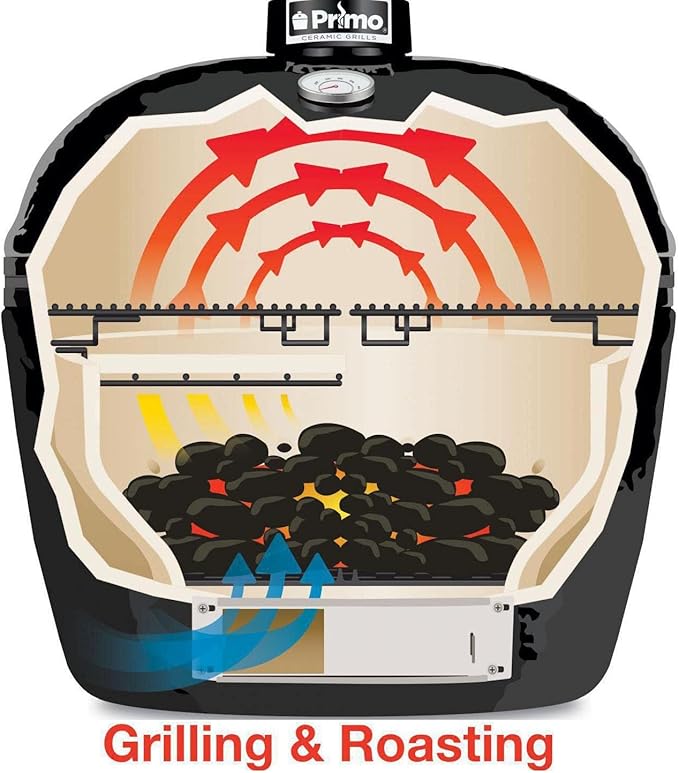 Primo Oval XL 400 Ceramic Kamado Grill with Stainless Steel Grates - PGCXLH (2021)