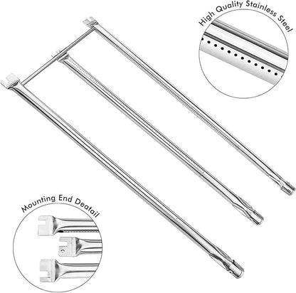 Hisencn 7508 Grill Burner Tube for Weber Genesis Silver B & C, Gold B & C, Weber Spirit 300, Spirit E310 E320 (with Side Control Knobs), Spirit 700 Weber 900 Burner Tube Set, 28 1/8 inches