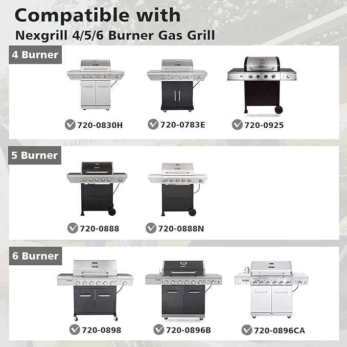 Grill Heat Plates Replacement Parts for Nexgrill, Stainless Steel Heat Tents for Home Depot Nexgrill 4 Burner Gas Grill, 14.6" Flame Cover Replacement Parts for Nexgrill 720-0830H