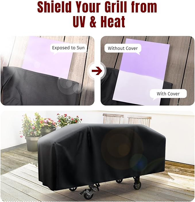 SHINESTAR Griddle Cover for Blackstone 36 Inch Griddle Without Hood, Heavy Duty Waterproof Flat Top Gas Grill Cover with Click-Close Straps, UV-Resistant BBQ Cover for More 4-Burner Griddle