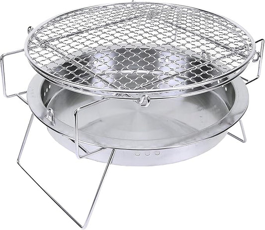 Charcoal Grill, Stainless Steel Portable Compact Design for Camping Picnic Outdoor BBQ, Large 30x19.5 Inch Grill for Families Campers Tailgaters