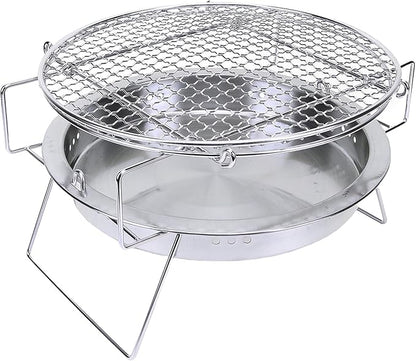 Charcoal Grill, Stainless Steel Portable Compact Design for Camping Picnic Outdoor BBQ Cooking