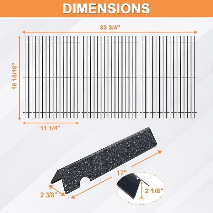 Genesis 2 GS4 Grill Parts for Weber 4-Burner GS4 Genesis II/II LX 400 SER Genesis II E410 Accessories Genesis 400 (2022 YRS) Replacement for Weber Grill Grates 66089 66097 &Flavorizer Bars 66033 66030