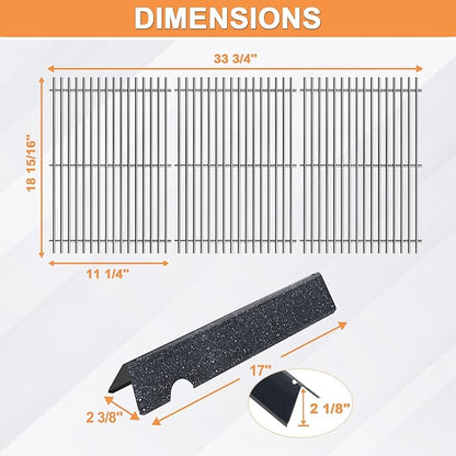 Genesis 2 GS4 Grill Parts for Weber 4-Burner GS4 Genesis II/II LX 400 SER Genesis II E410 Accessories Genesis 400 (2022 YRS) Replacement for Weber Grill Grates 66089 66097 &Flavorizer Bars 66033 66030