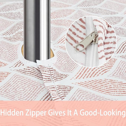 Outdoor Tablecloth with Umbrella Hole Fabric Spill Proof and Waterproof with Zipper Floral Tablecloth for Spring/Summer/Party/Picnic Rectangle 60 x 84 in